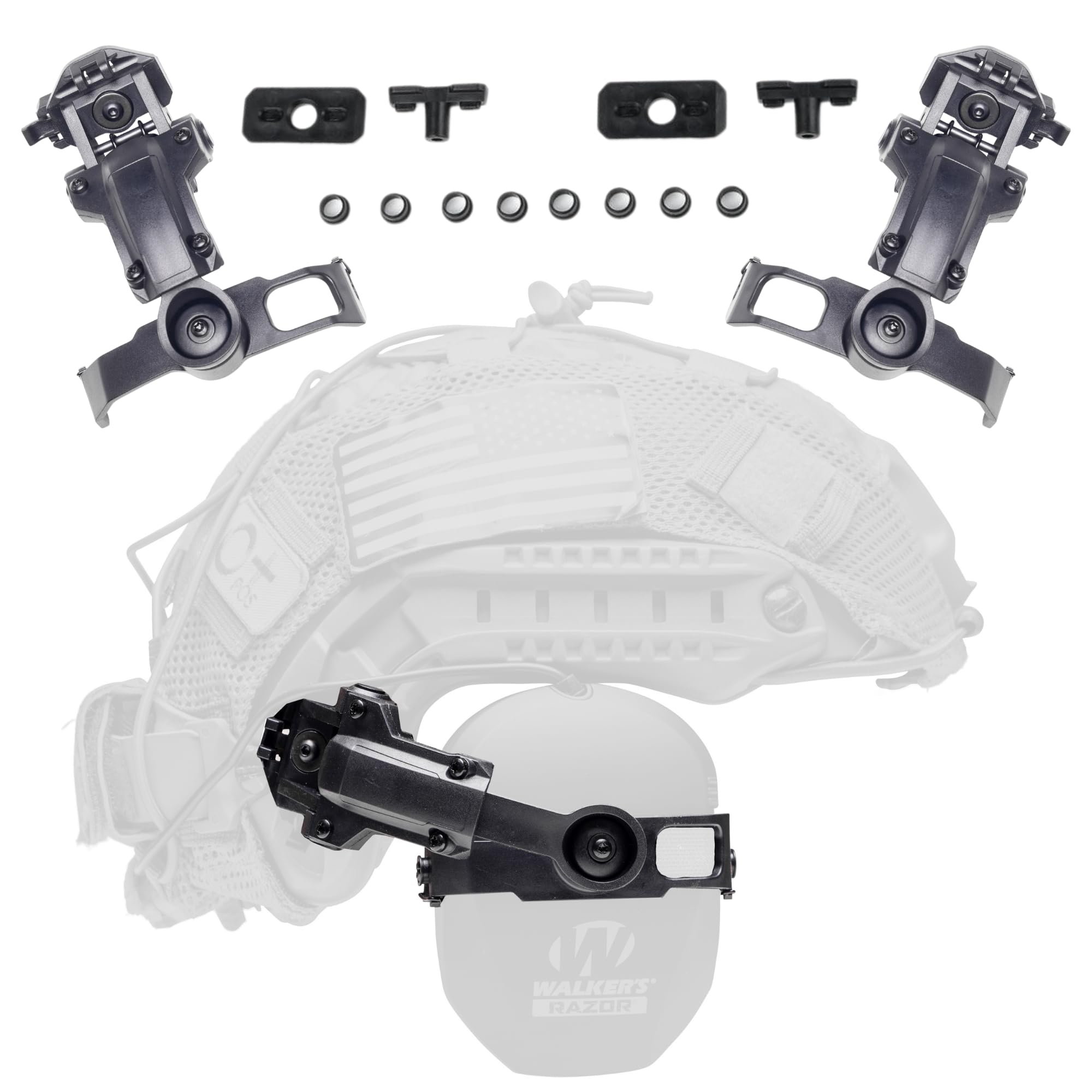 HATT 20mm PLマウント Tigrett Outdoor ARC Rail Adapter for Helmets - Fits Ops-Core, FAST